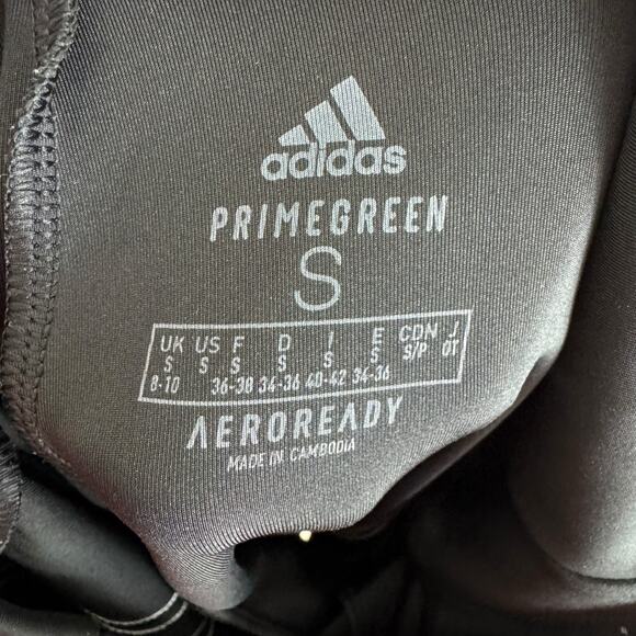 Adidas Black Prime Green Aero Ready Cropped Leggings Small - Picture 5 of 5